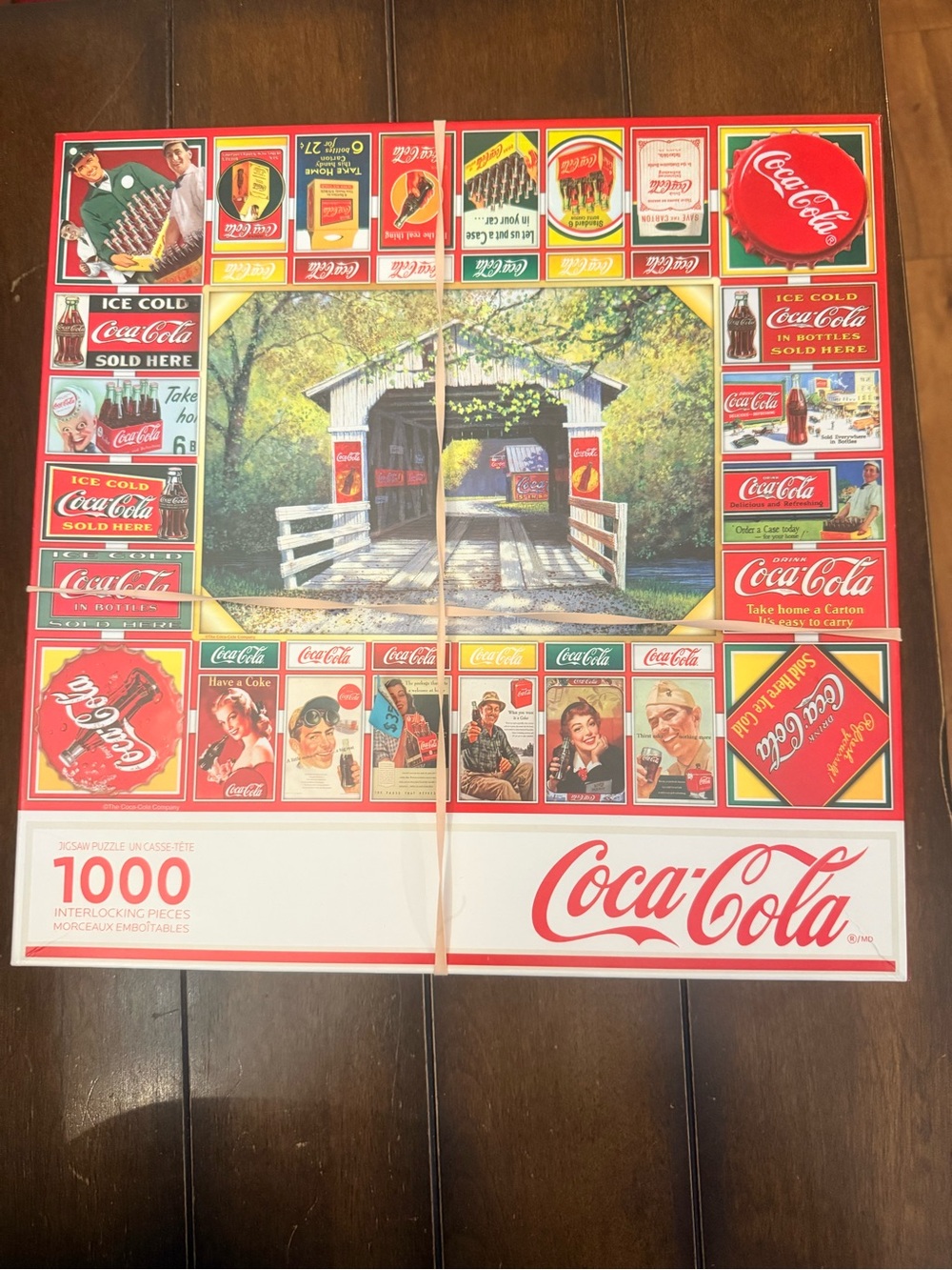Coca-Cola Red and White Retro Poster Puzzle Box
